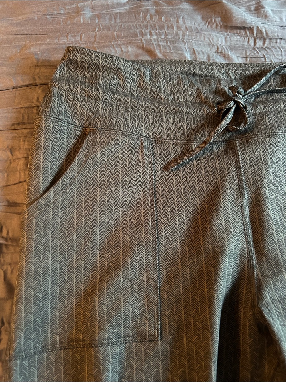 Maurice's Grey Patterned Leggings with Drawstring